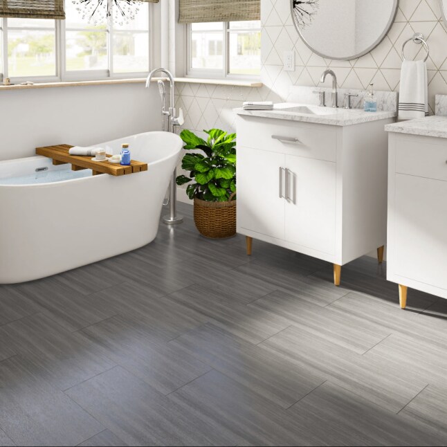 Perfection Floor Tile Vintage Wood Collection 6-Piece 20-in x 20-in Blackwood Vinyl Tile