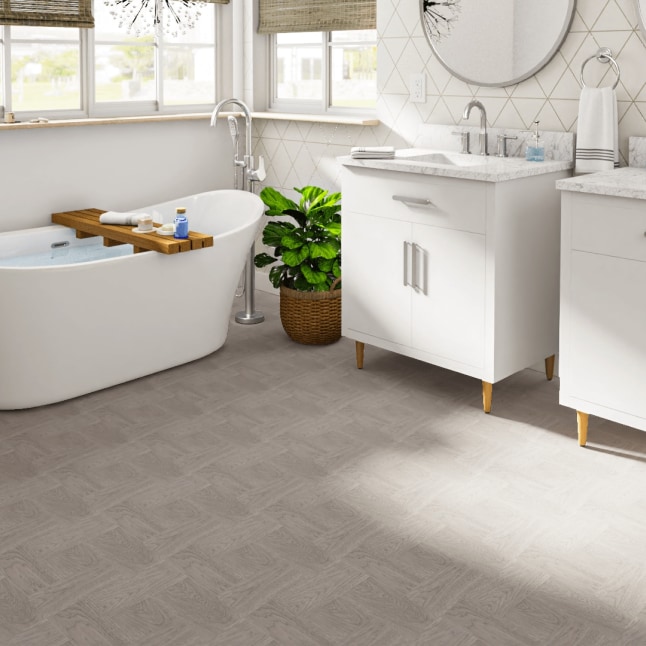 Armstrong Flooring Grey Taupe 12-in x 12-in Water Resistant Peel and Stick Vinyl Tile Flooring (1-sq ft) Armstrong Flooring Grey Taupe 12-in x 12-in Water Resistant Peel and Stick Vinyl Tile Flooring (1-sq ft)