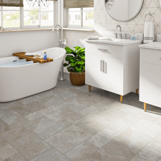 Congoleum ArmorCore Pro UR Terrace Paver 12-ft W Cut-to-Length Fresh Brew Stone Look Low-Gloss Finish Sheet Vinyl