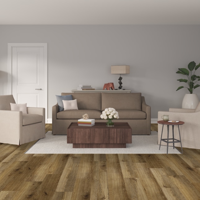 STAINMASTER Olympia Oak Brown 22-mil x 9-in W x 60-in L Waterproof Interlocking Luxury Vinyl Plank Flooring (18.78-sq ft/ Carton)