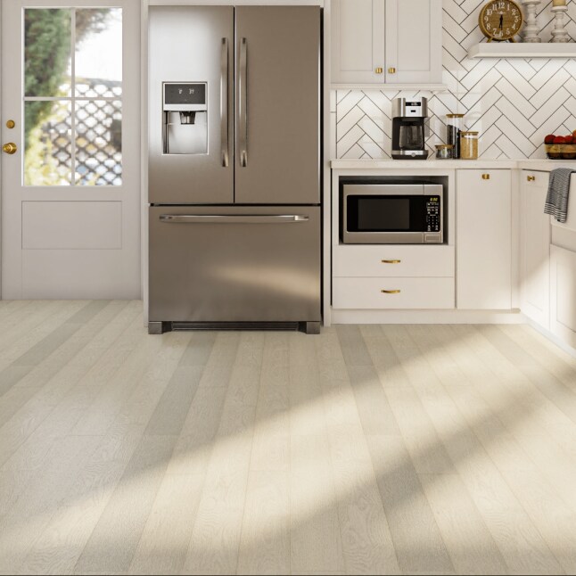 Bruce Hydropel 5-in Parchment Oak Wirebrushed Engineered Hardwood Flooring (22.6-sq ft) Bruce Hydropel 5-in Parchment Oak Wirebrushed Engineered Hardwood Flooring (22.6-sq ft)