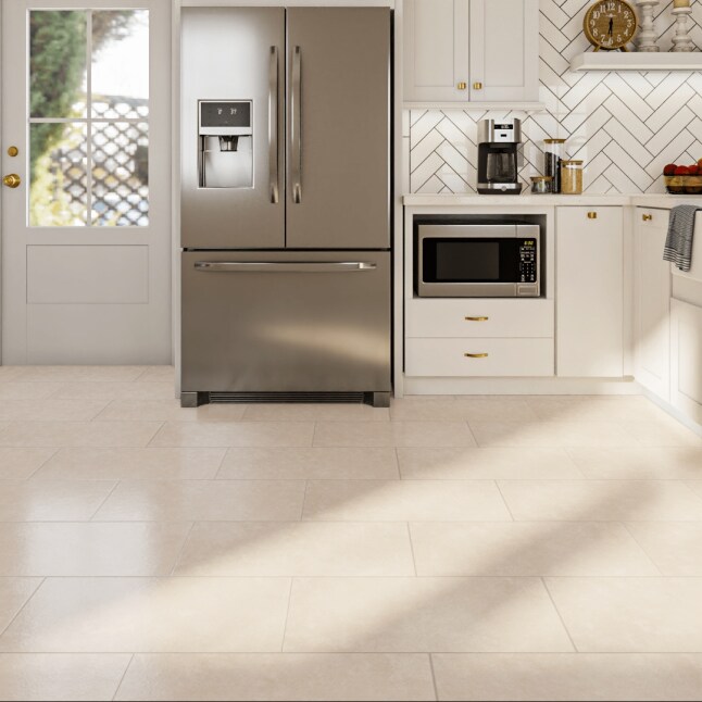 DECORASTONE & TILE Durango Supreme Beige/Honed and Filled 18-in x 18-in Honed Natural Stone Travertine Stone Look Floor Tile