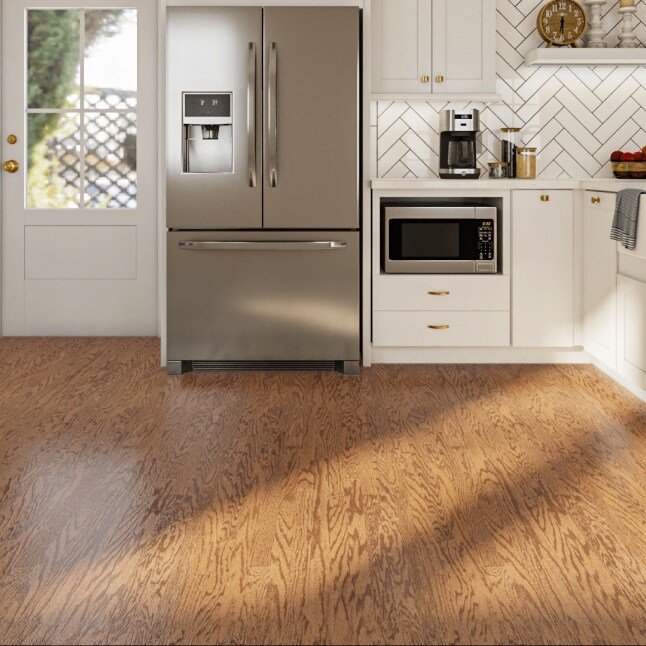 Bruce Turlington Lock and Fold Woodstock Oak 5-in W x 3/8-in T x 60-in Smooth/Traditional Engineered Hardwood Flooring (22-sq ft / Carton)
