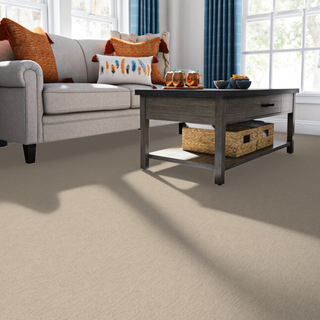 STAINMASTER Jalen Off-white 35-oz sq yard Solution-dyed Polyester