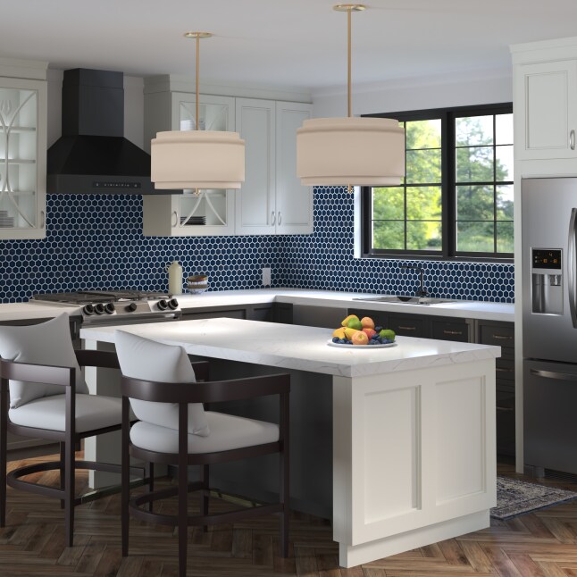 Affinity Tile Hudson Due 2-in Hex Denim Blue 11-in x 13-in Glossy