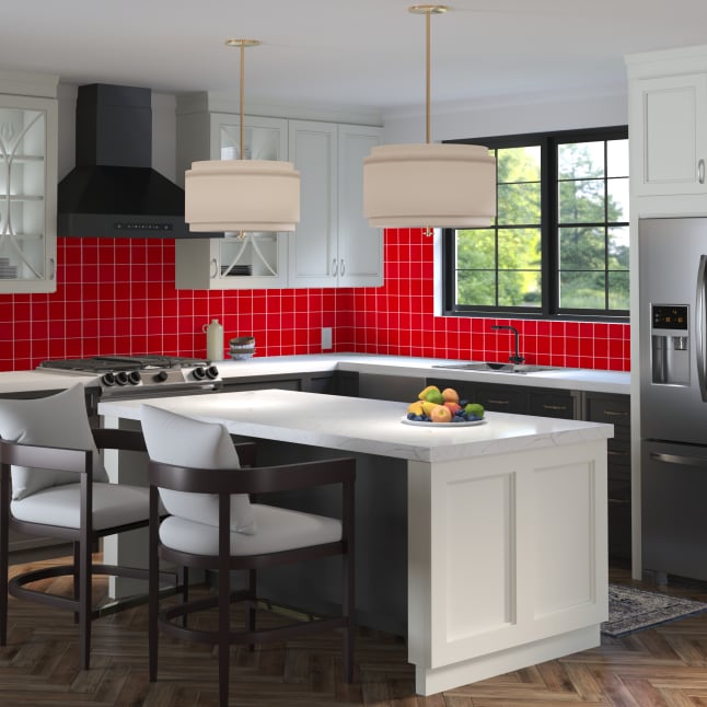 Affinity Tile (Sample) Twist Square Red Cherry 4-in x 4-in Glossy