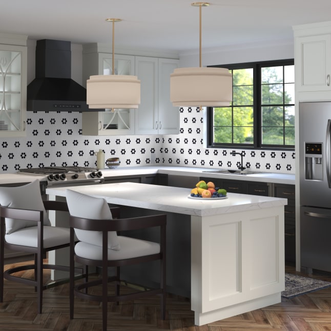 Affinity Tile (Sample) Metro 1 in. Hex Matte White Flower 6-in x 6