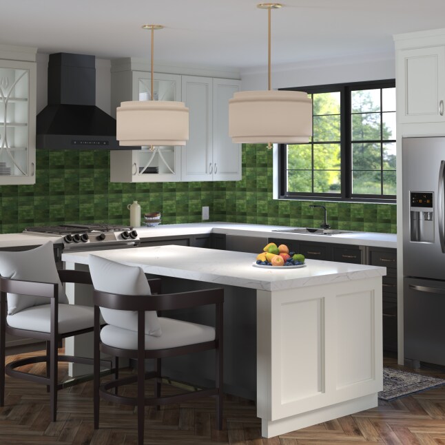 Smart Tiles Morocco Sefrou Green 9-in x 12-in Glossy Resin Linear