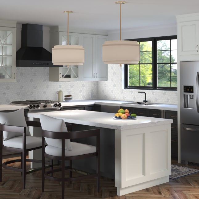 allen + roth White 10-in x 11-in Polished Glass/Stone Mixed