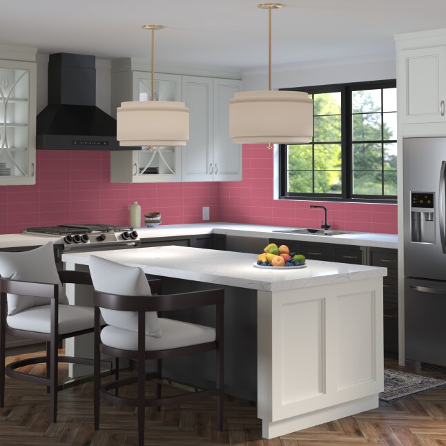 Daltile Stencil Berry 4-in x 12-in Matte Porcelain Subway Wall Tile ( 8 ...