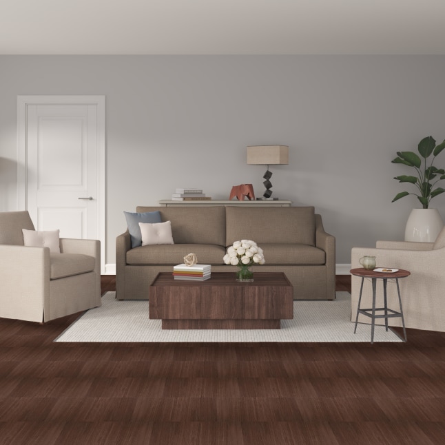 Perfection Floor Tile Walnut/Satin Brown Wood Look 0.05-mil x 20