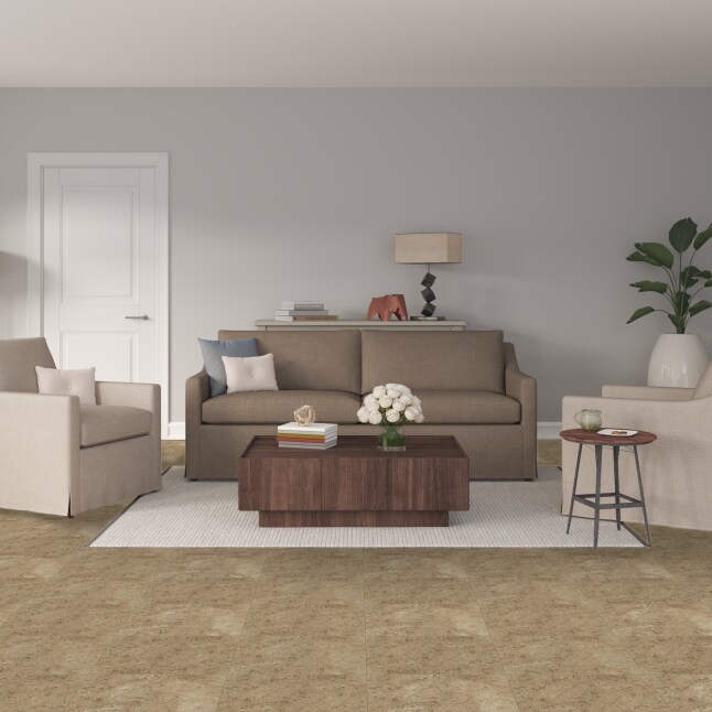 Perfection Floor Tile (Sample) Travertine Collection Camel/Satin Brown ...