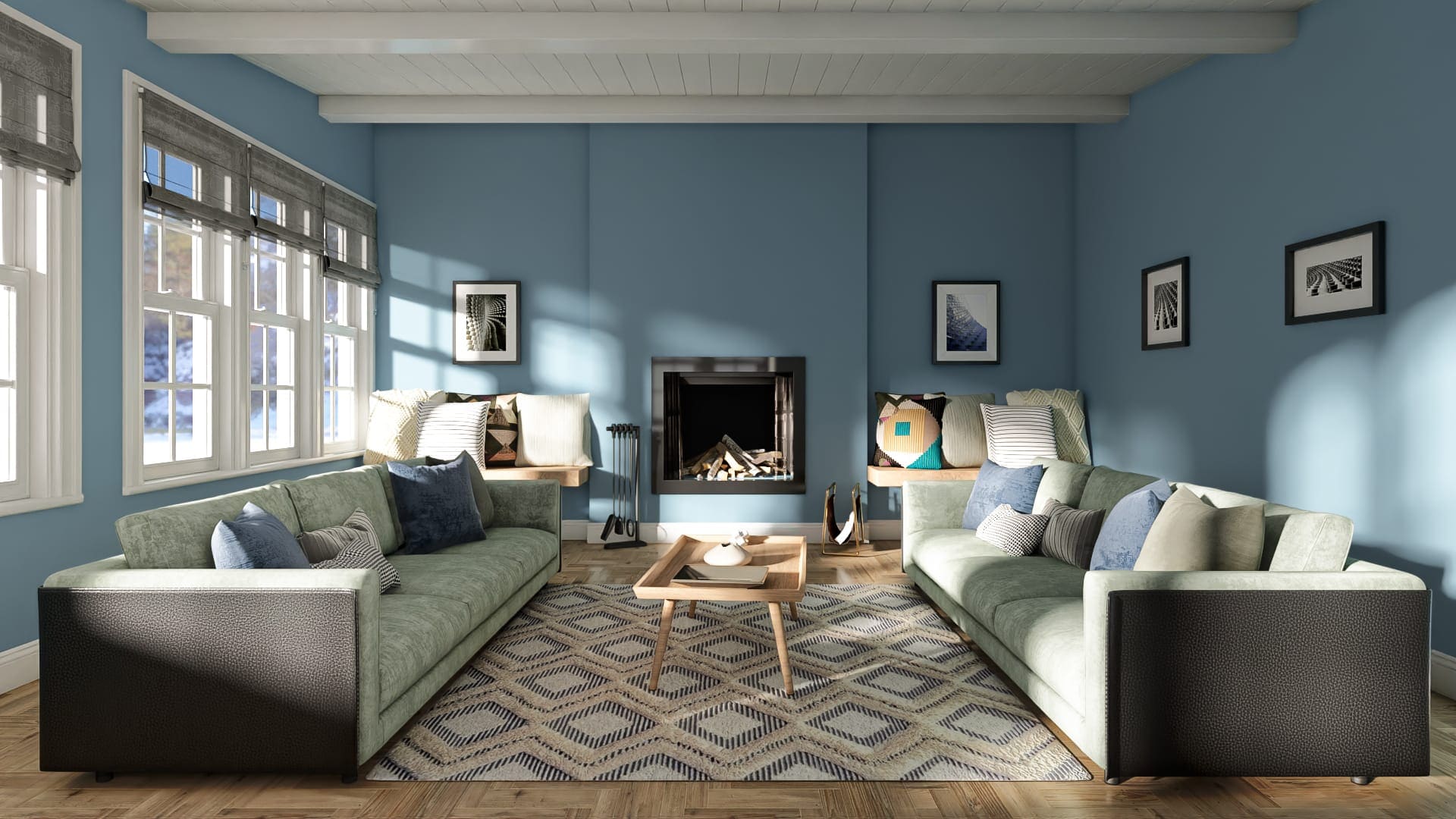 smoky azurite living room