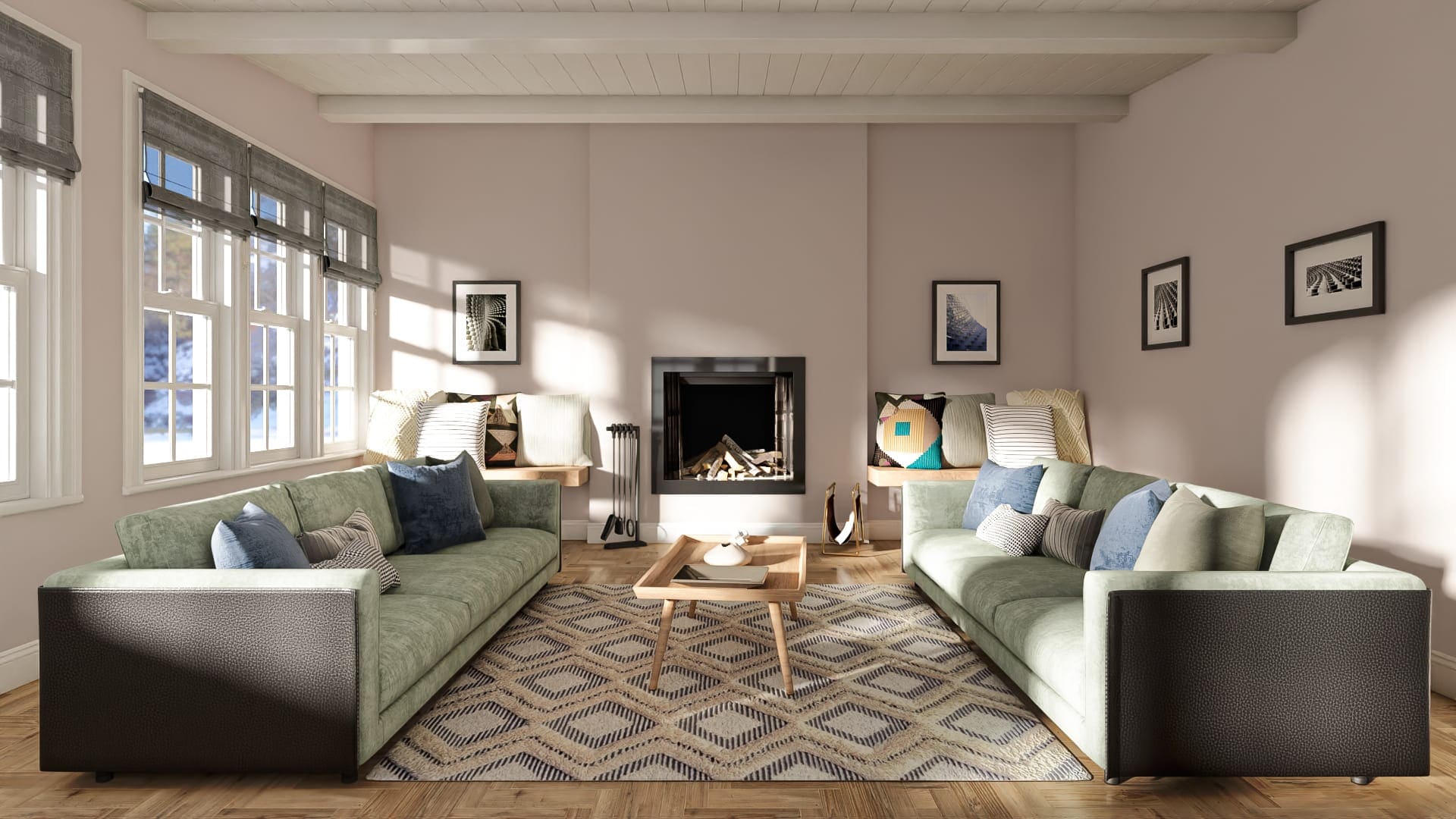 unfussy beige living room